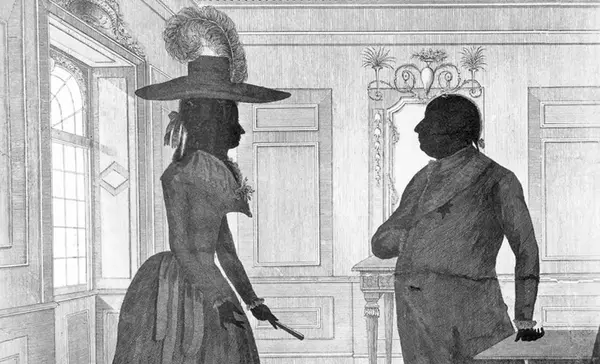 Foto: Landesmedienzentrum Baden-Württemberg, Robert Bothner Herzog Carl Eugen und Herzogin Franziska, Schattenriss-Radierung von 1787