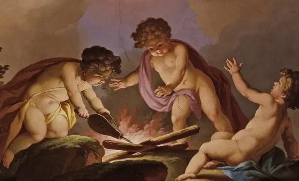 Foto: Staatliche Schlösser und Gärten Baden-Württemberg, Steffen Hauswirth Kloster Ochsenhausen, Armarium, Ausschnitt aus dem Fresko von Johann Josef Anton Huber