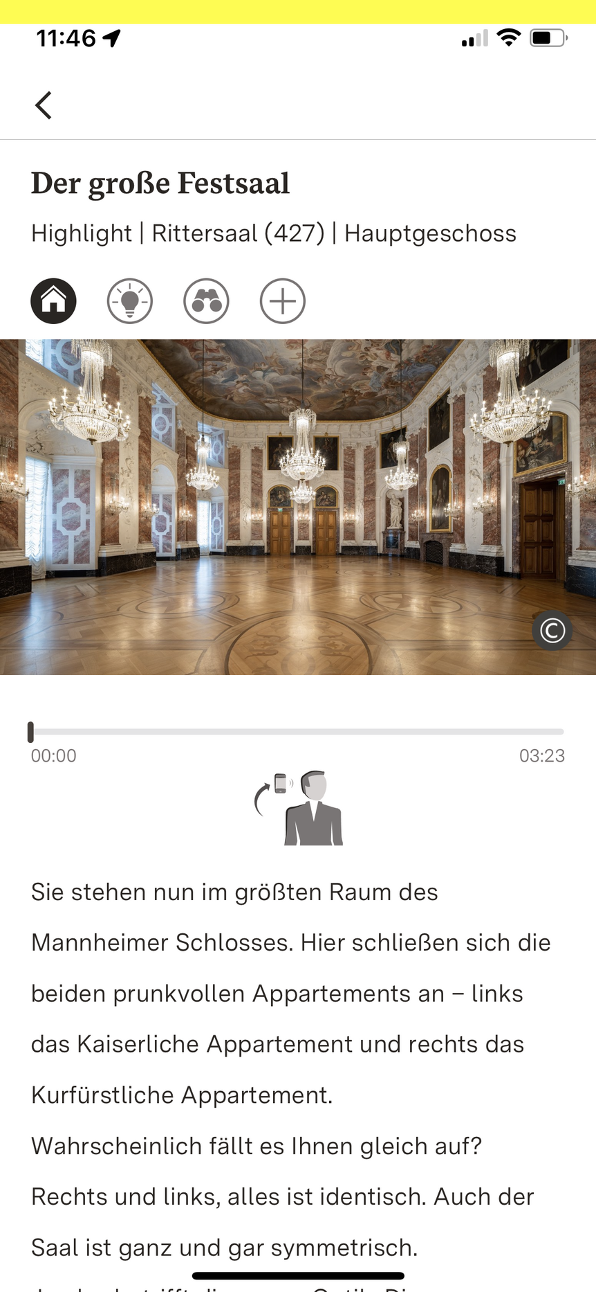 App „Monument BW“, Barockschloss Mannheim, Audio