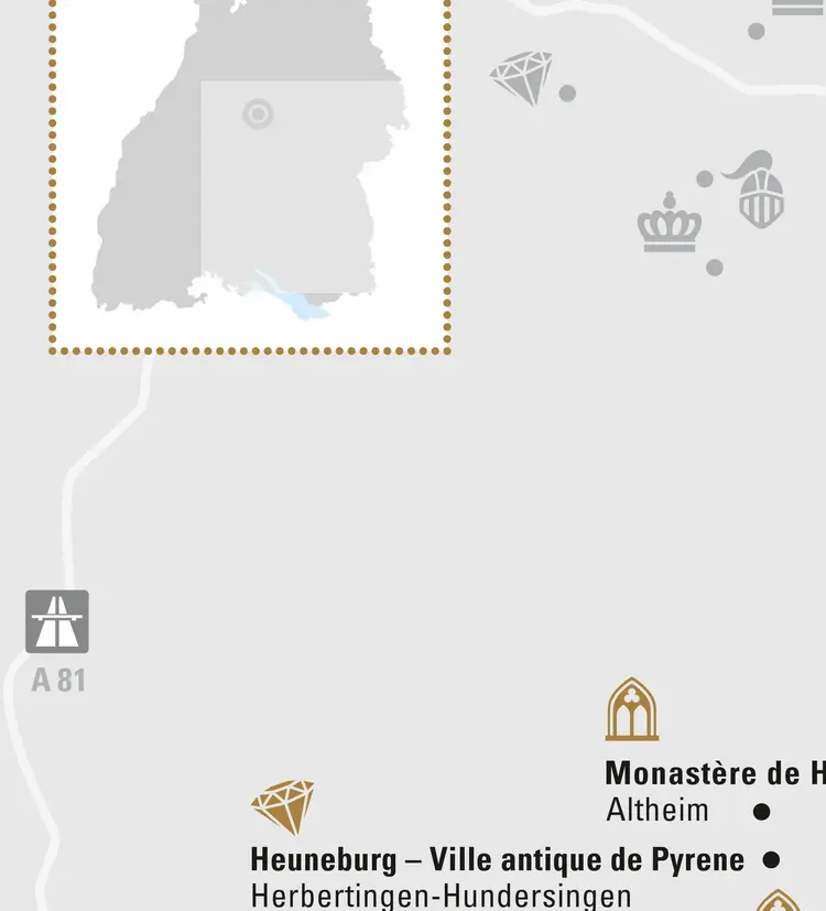 Visuel des Staatliche Schlösser und Gärten Baden-Württemberg, Illustration JUNG:Kommunikation Haute-Souabe et Ulm