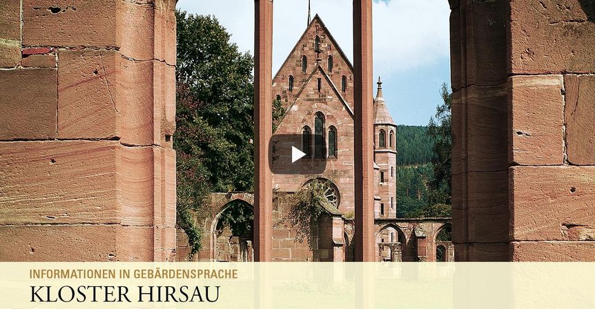 Startbildschirm des Filmes "Kloster Hirsau: Informationen Gebärdensprache"