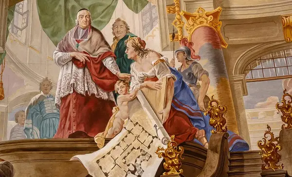 Schloss Bruchsal, Innen, Kuppelsaal, Kuppel, Details