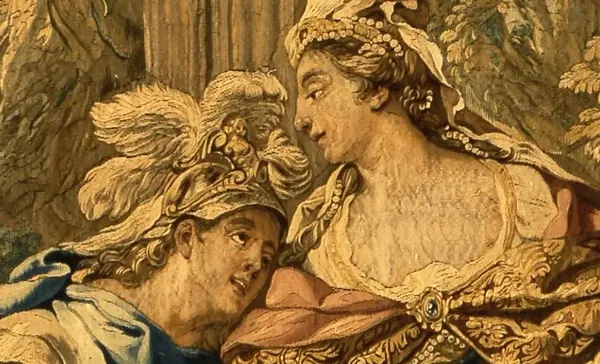 Foto: Staatliche Schlösser und Gärten Baden-Württemberg, Armin Weischer Barockschloss Mannheim, Wandteppich Jasons Treueschwur, Detail