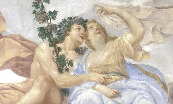 Foto: Staatliche Schlösser und Gärten Baden-Württemberg Residenzschloss Rastatt, Ausschnitt aus einem Deckengemälde