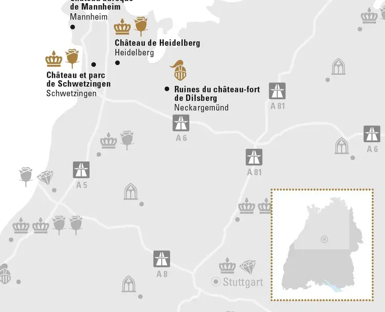 Visuel des Staatliche Schlösser und Gärten Baden-Württemberg, Illustration JUNG:Kommunikation Mannheim et sa région