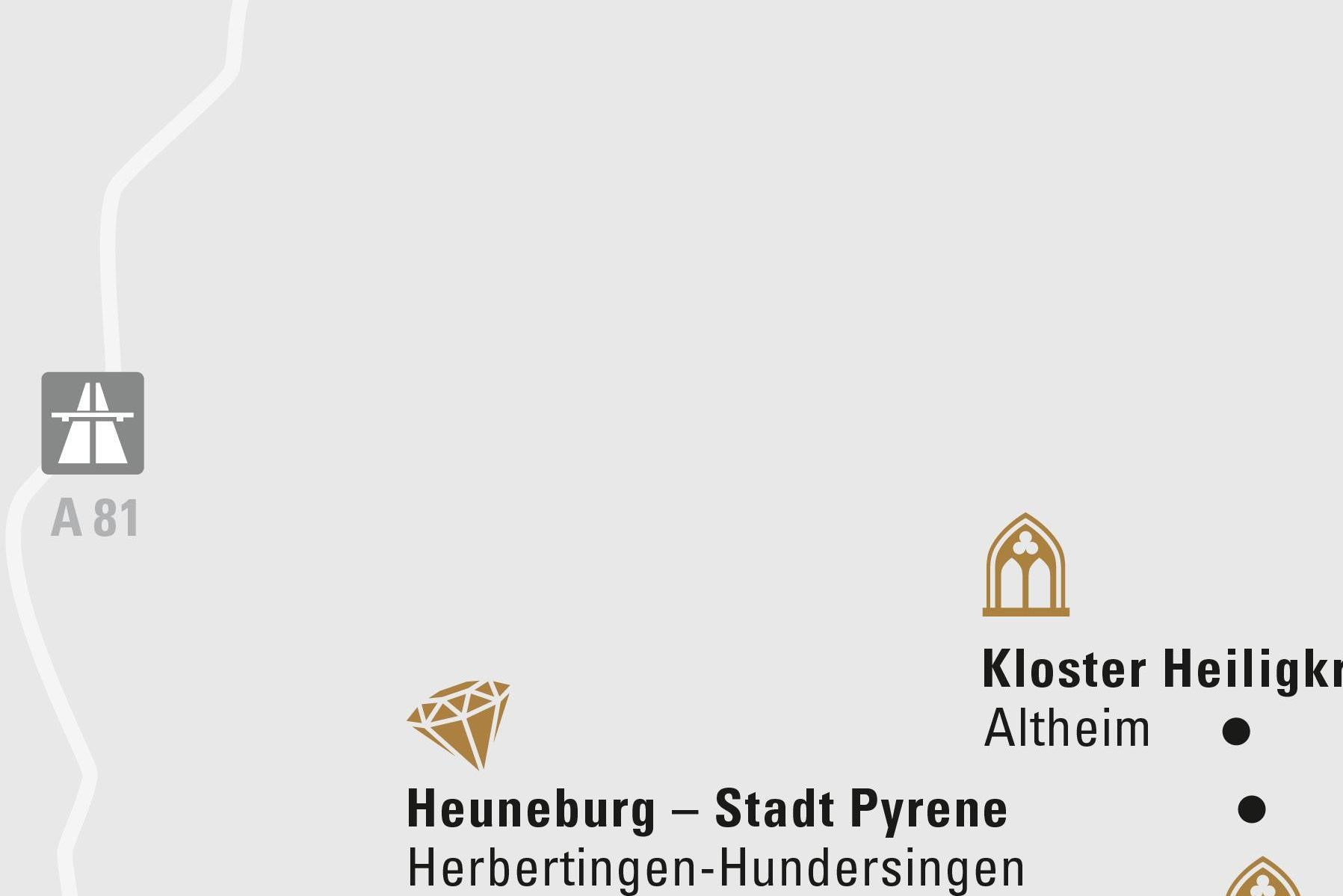 Karte der Region "Klöster und Kelten in Oberschwaben"