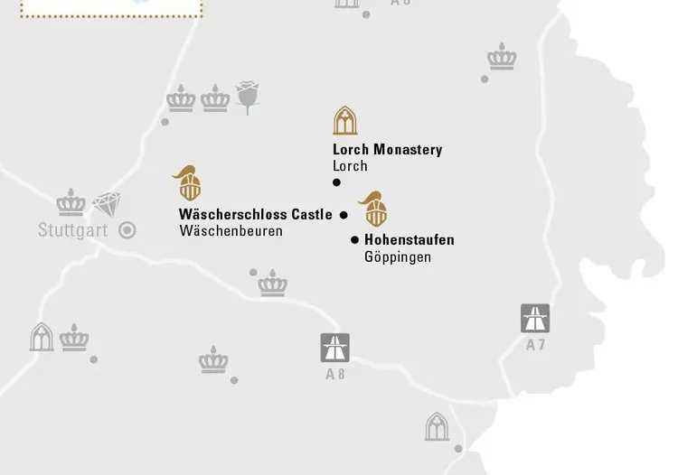 Illustration: Staatliche Schlösser und Gärten Baden-Württemberg, JUNG Kommunikation GmbH Eastern jura mountains & Göppingen