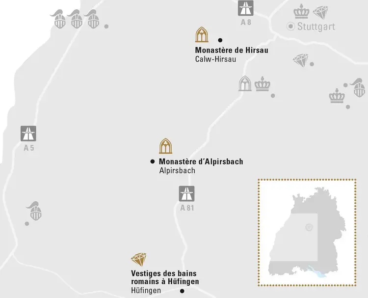 Visuel des Staatliche Schlösser und Gärten Baden-Württemberg, Illustration JUNG:Kommunikation Forêt-Noire